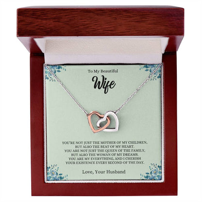 To My Beautiful Wife | Interlocking Hearts necklace