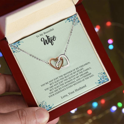 To My Beautiful Wife | Interlocking Hearts necklace